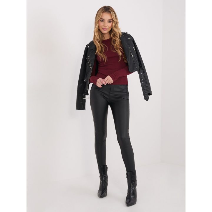 Moteriška palaidinė ilgomis rankovėmis bordo spalvos
