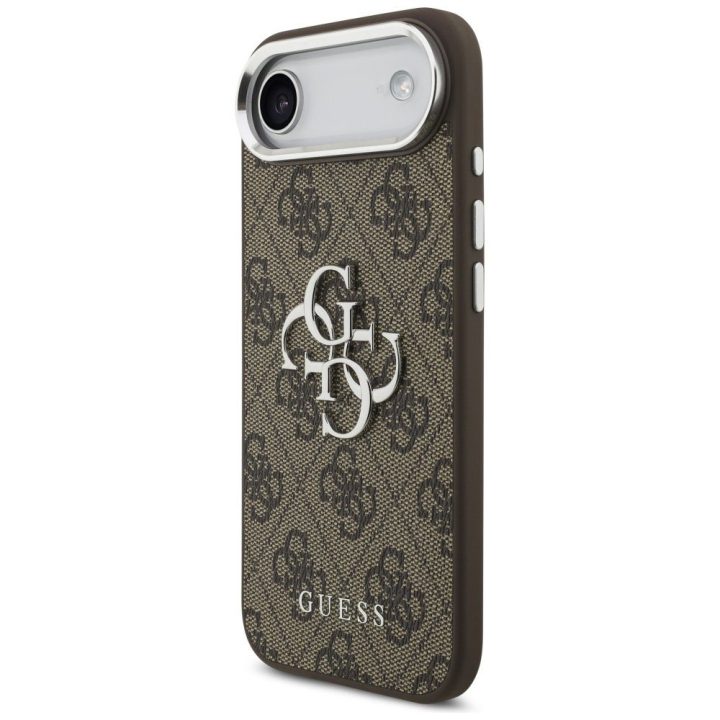 Dėklas telefonui iPhone 17 Air rudas ir sidabrinis Guess