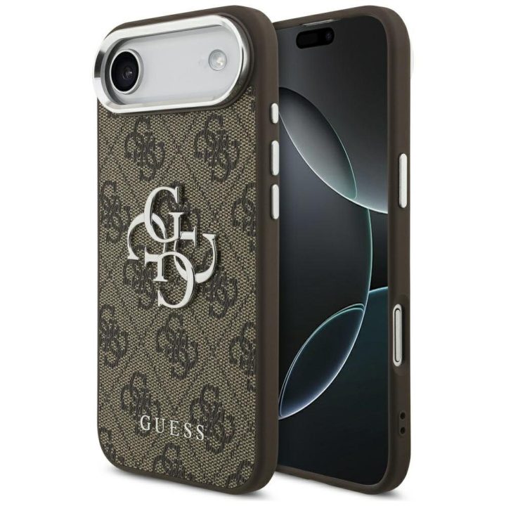 Dėklas telefonui iPhone 17 Air rudas ir sidabrinis Guess