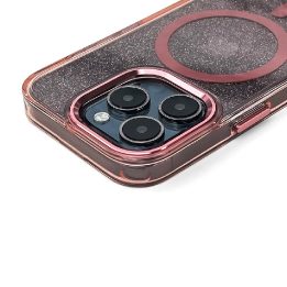 Dėklas telefonui Samsung Galaxy S26/S26 Pro su blizgučiais rožinis MagSafe