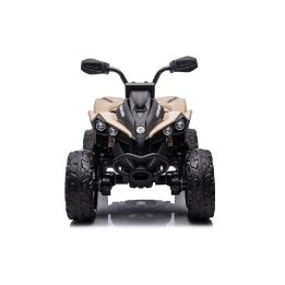 Vaikiškas elektromobilis keturratis 4x4 khaki spalvos
