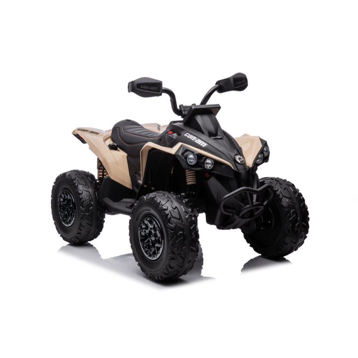 Vaikiškas elektromobilis keturratis 4x4 khaki spalvos