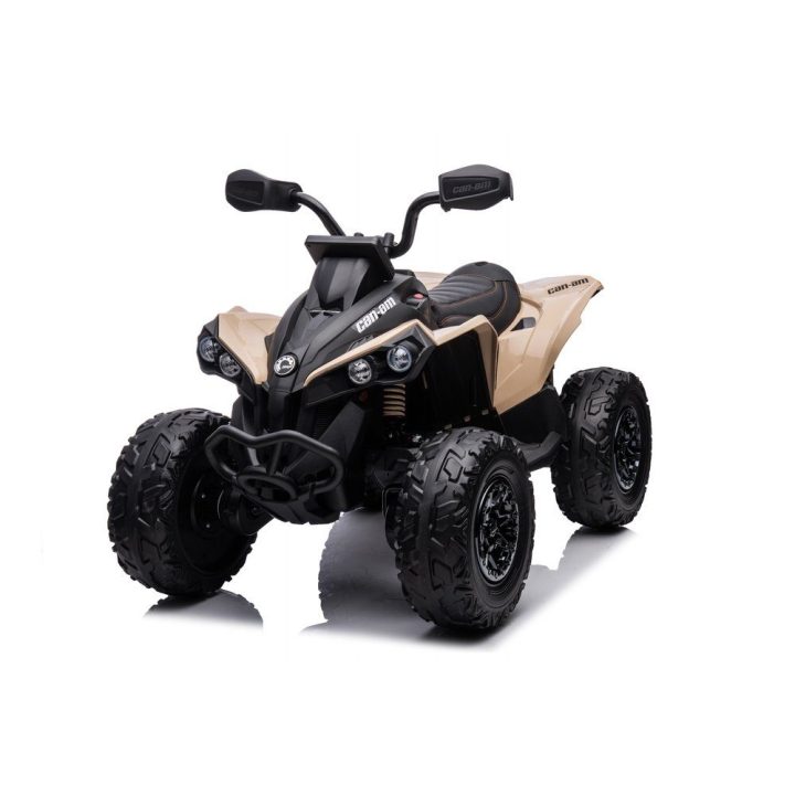 Vaikiškas elektromobilis keturratis 4x4 khaki spalvos