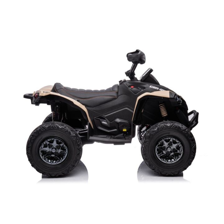 Vaikiškas elektromobilis keturratis 4x4 khaki spalvos