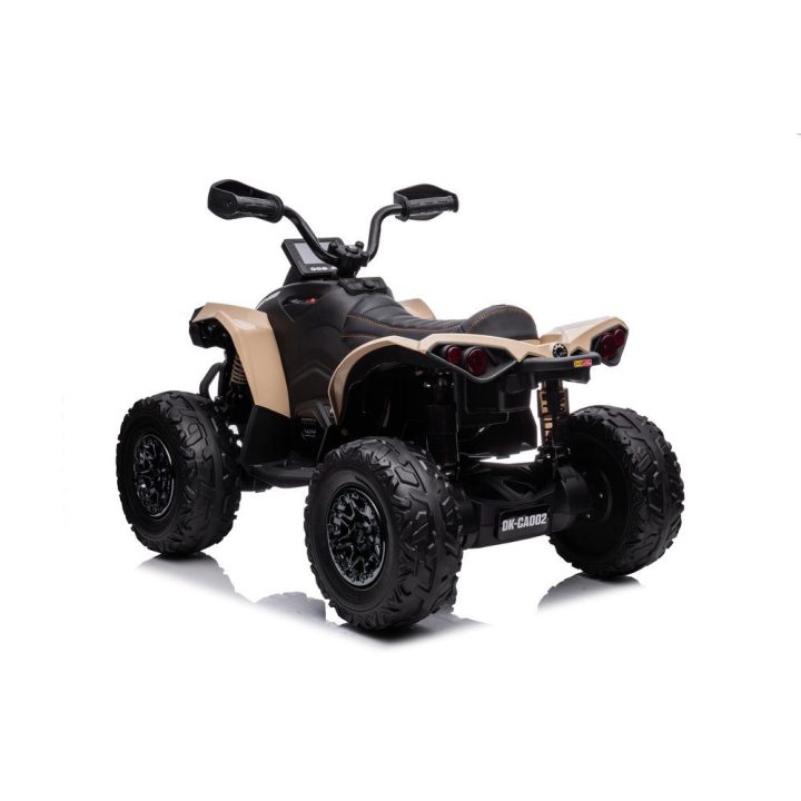 Vaikiškas elektromobilis keturratis 4x4 khaki spalvos