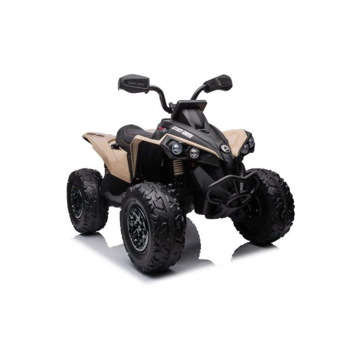 Vaikiškas elektromobilis keturratis 4x4 khaki spalvos