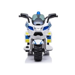 Vaikiškas elektrinis policijos motociklas su sirena baltas
