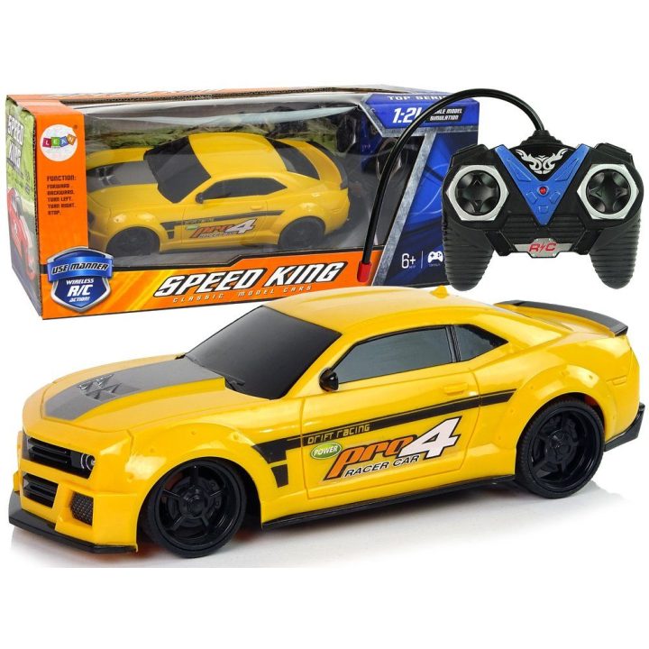 Nuotoliniu būdu valdomas sportinis automobilis 1:24 geltonas R/C Models