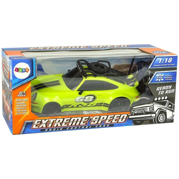 RC sportinis automobilis 1:18 su atsarginiu ratu žalias Pilot
