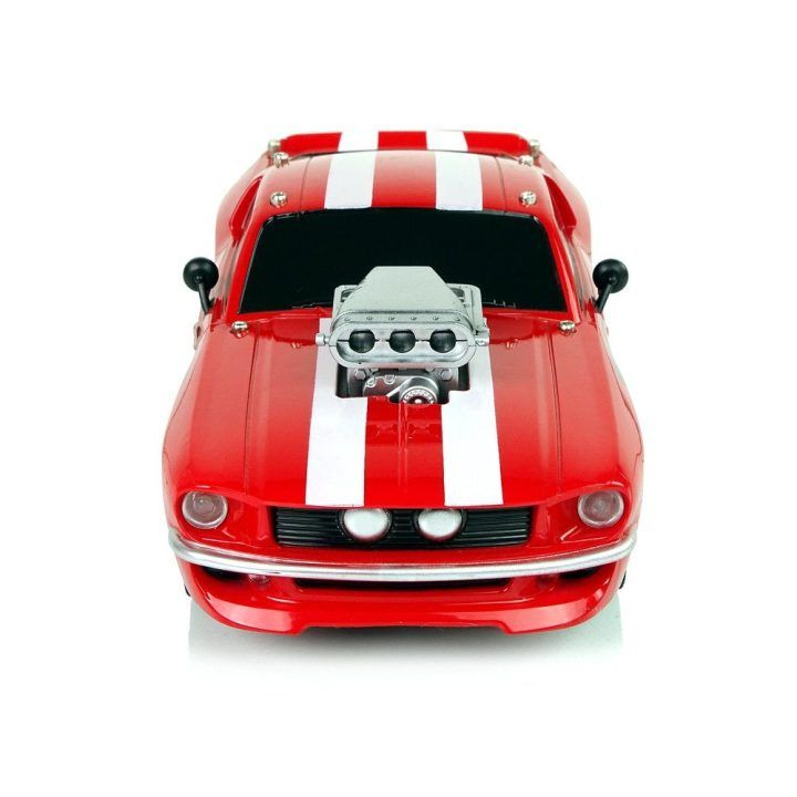 RC sportinis automobilis 1:16 raudonas su baltomis juostomis Pilot