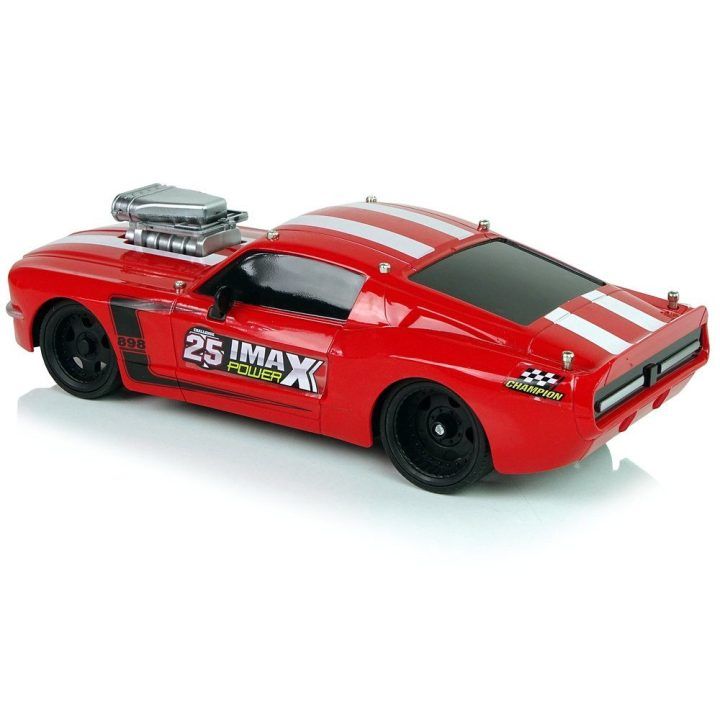 RC sportinis automobilis 1:16 raudonas su baltomis juostomis Pilot