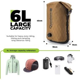 Vandeniui atspari dviračio krepšio tipo 6 l talpos khaki spalvos kuprinė Qunature