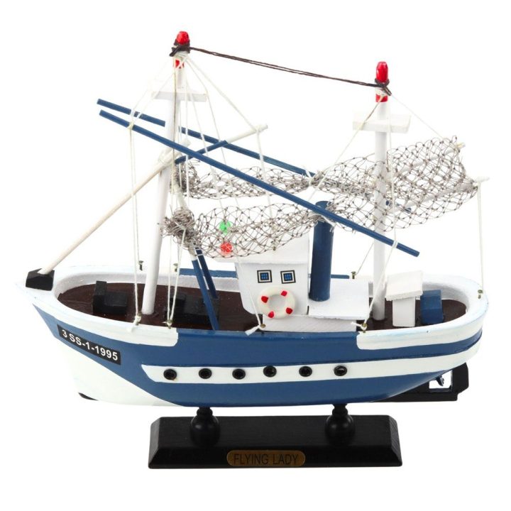 Dekoratyvinis žvejybinio laivo Flying Lady 24x23 cm mėlynas