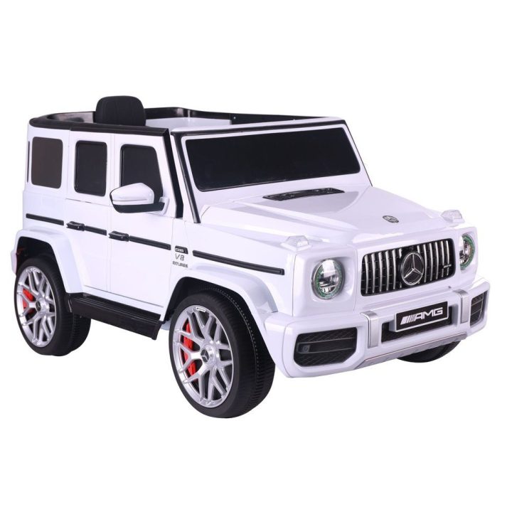 Elektrinis vaikiškas automobilis Mercedes G63 balta spalva