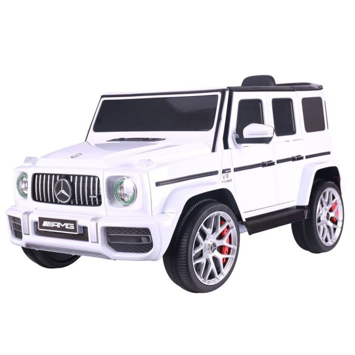 Elektrinis vaikiškas automobilis Mercedes G63 balta spalva