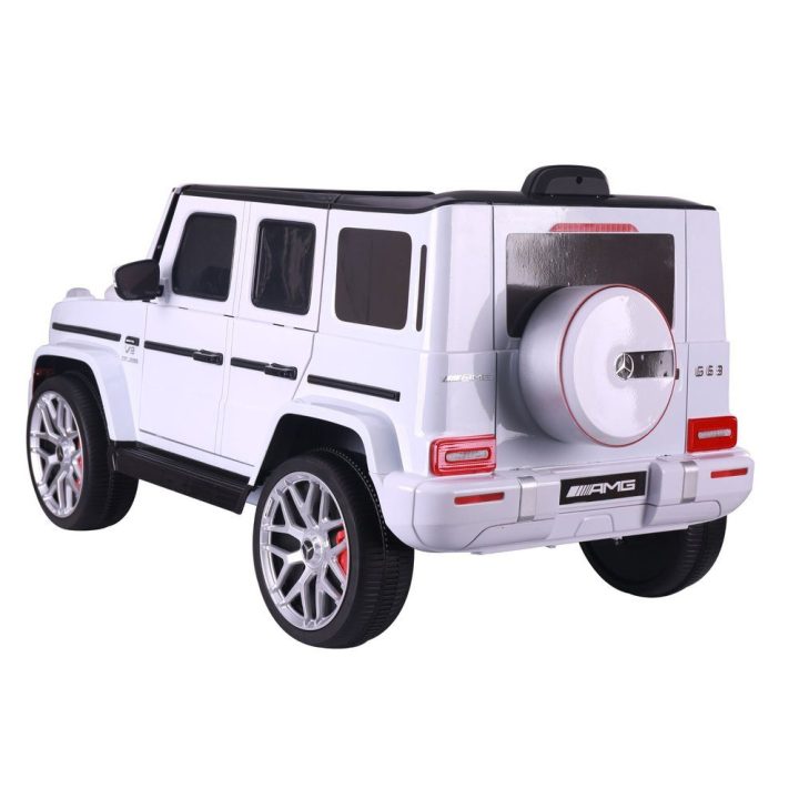 Elektrinis vaikiškas automobilis Mercedes G63 balta spalva