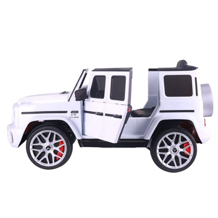 Elektrinis vaikiškas automobilis Mercedes G63 balta spalva