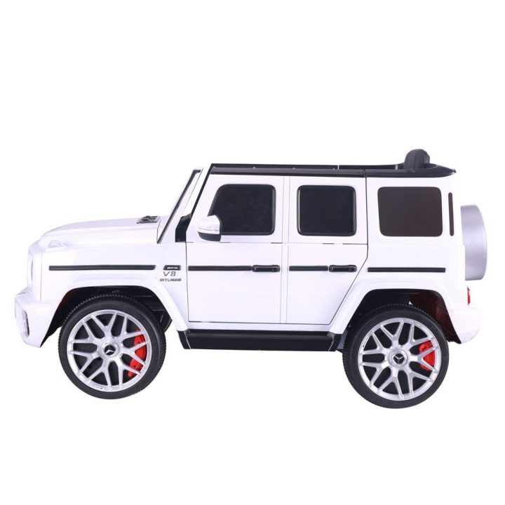 Elektrinis vaikiškas automobilis Mercedes G63 balta spalva