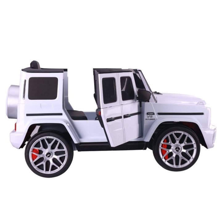 Elektrinis vaikiškas automobilis Mercedes G63 balta spalva