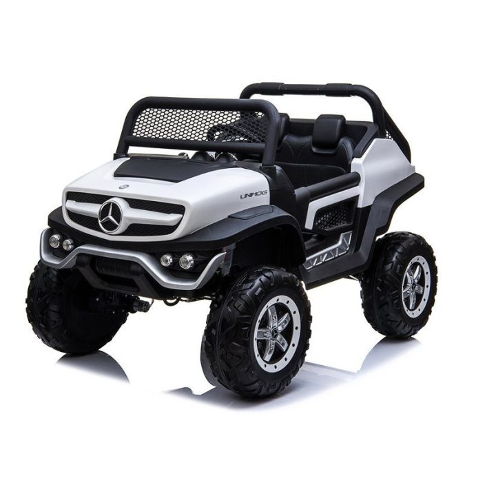 Elektrinis vaikiškas automobilis Mercedes Unimog baltas