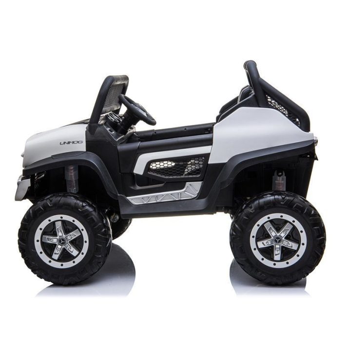 Elektrinis vaikiškas automobilis Mercedes Unimog baltas