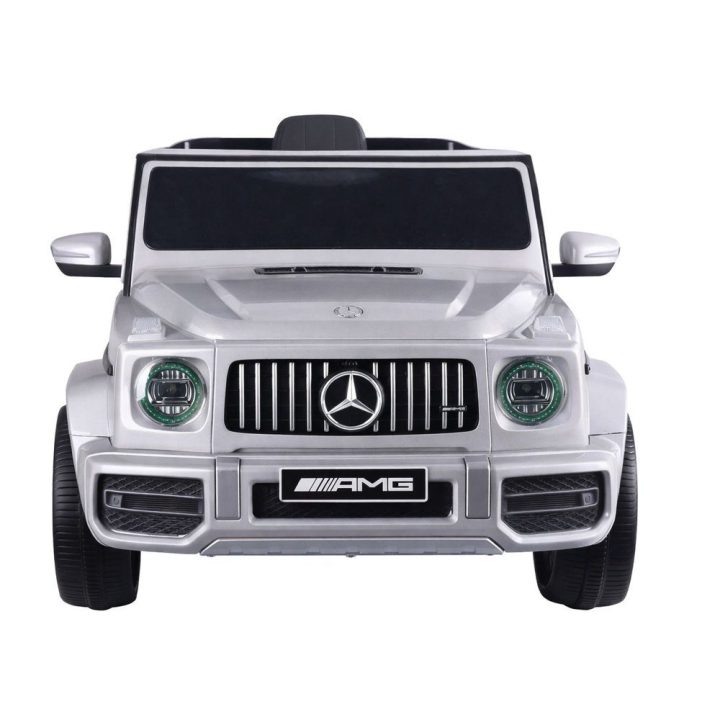 Elektrinis vaikiškas automobilis Mercedes G63 sidabrinis