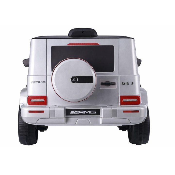 Elektrinis vaikiškas automobilis Mercedes G63 sidabrinis