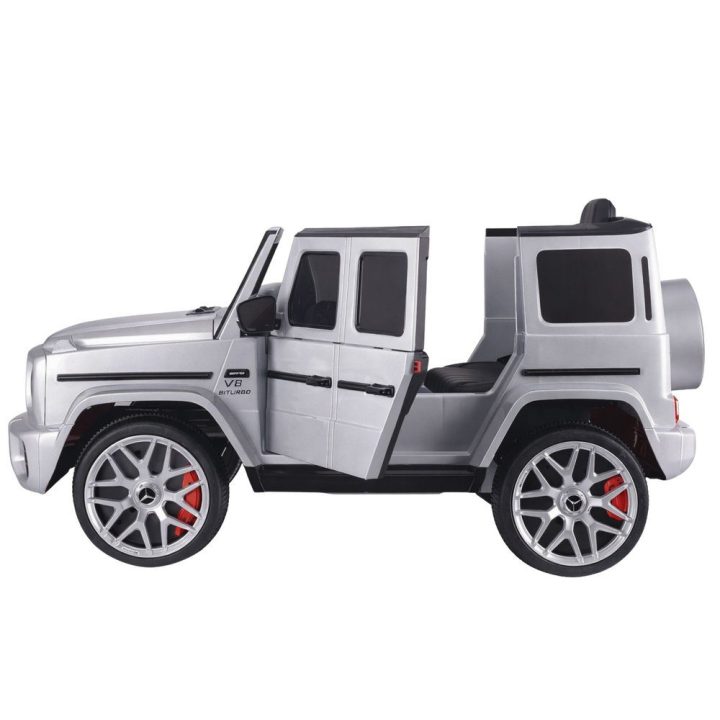 Elektrinis vaikiškas automobilis Mercedes G63 sidabrinis