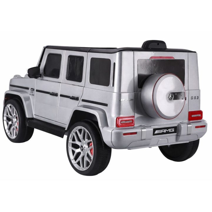 Elektrinis vaikiškas automobilis Mercedes G63 sidabrinis