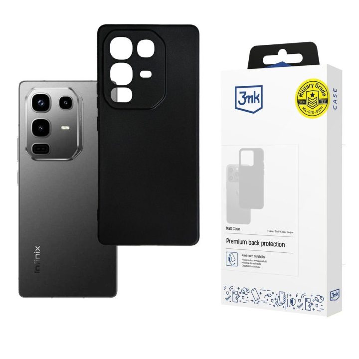 Dėklas telefonui Infinix Note 50 Pro matinės juodos spalvos