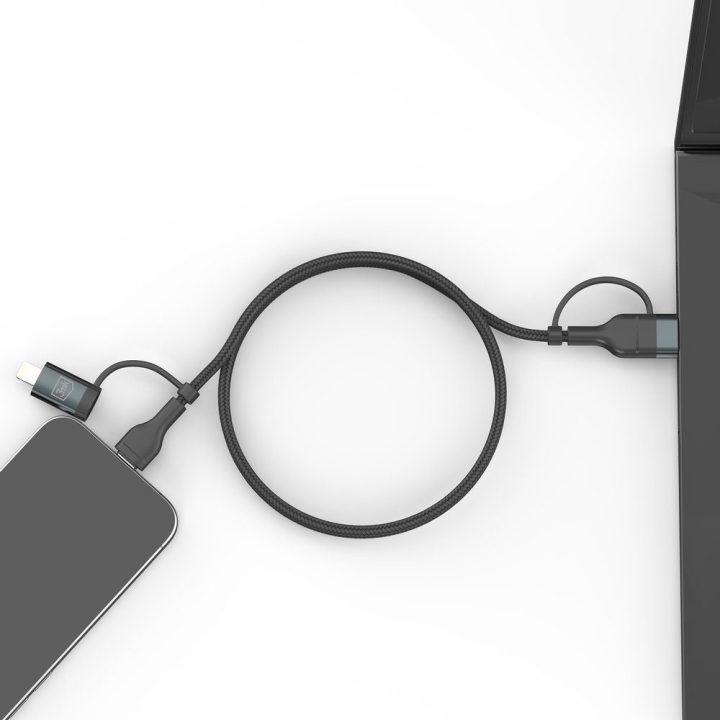 Įkrovimo laidas USB-A/USB-C ir USB-C/Lightning 1.2 m 60 W juodas