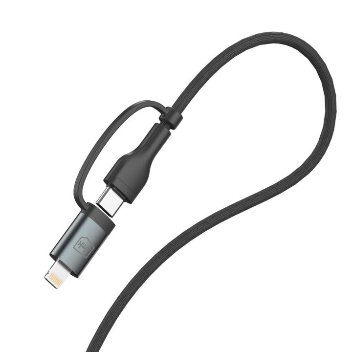 Įkrovimo laidas USB-A/USB-C ir USB-C/Lightning 1.2 m 60 W juodas