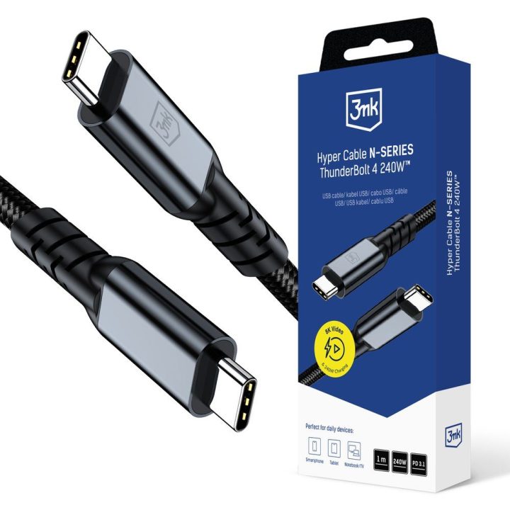 USB-C įkrovimo ir duomenų perdavimo laidas 1 m 240 W Thunderbolt 4