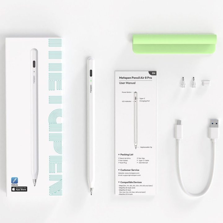 iPad rašiklis Metapen Pencil Air8 Pro baltas