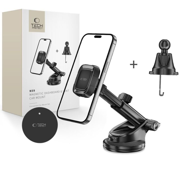 Magnetinis automobilinis telefono laikiklis N59 juodas