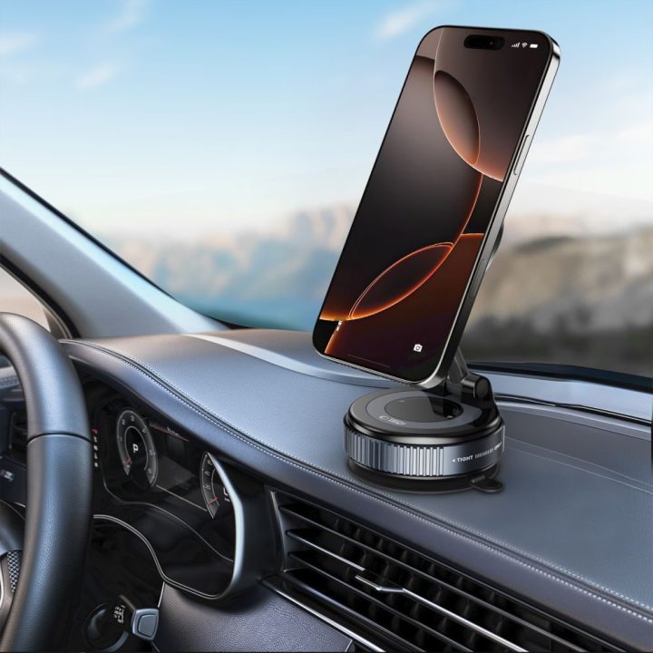 Magnetinis telefono laikiklis automobiliui su MagSafe N60 juodas