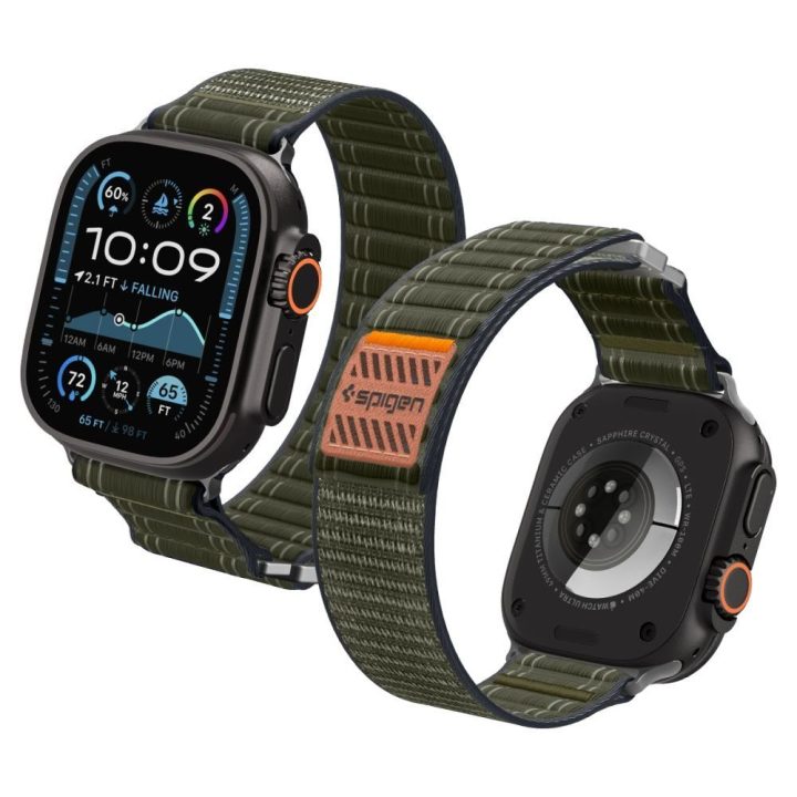 Dirželis Apple Watch 44 / 45 / 46 / 49 mm žalias Spigen