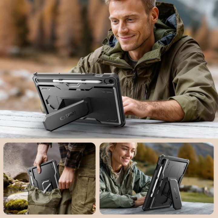 Dėklas planšetei Samsung Galaxy Tab S9 Kevlar Pro juodas