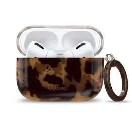 Dėklas AirPods Pro 1 / 2 ausinėms juodos ir rudos spalvos Lamano