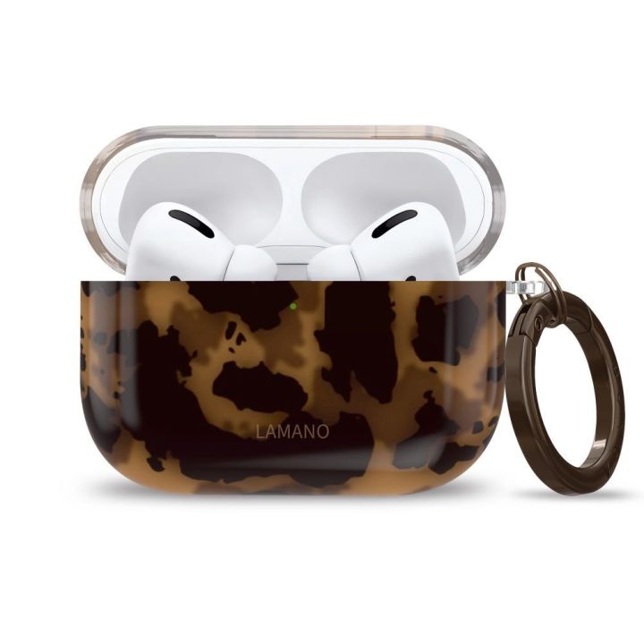 Dėklas AirPods Pro 1 / 2 ausinėms juodos ir rudos spalvos Lamano