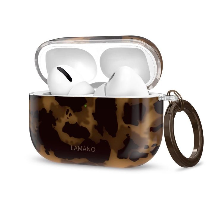 Dėklas AirPods Pro 1 / 2 ausinėms juodos ir rudos spalvos Lamano