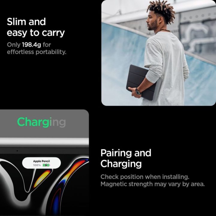 Dėklas iPad Pro 11” (2024/2025) Spigen Liquid Air Folio juodas