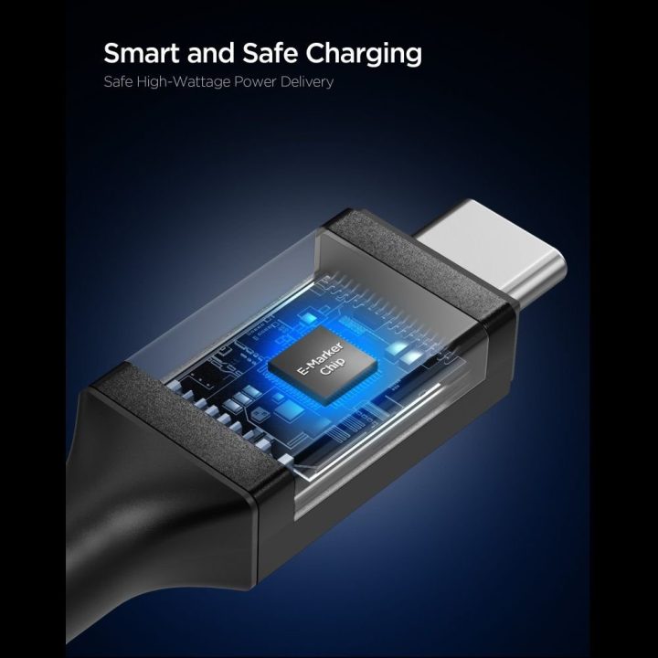 USB-C įkrovimo laidas 240 W 120 cm juodas Spigen