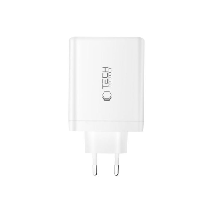 Telefono įkroviklis 140 W su 4 USB lizdais baltas