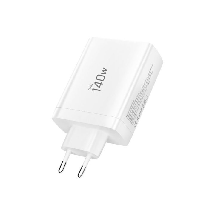 Telefono įkroviklis 140 W su 4 USB lizdais baltas