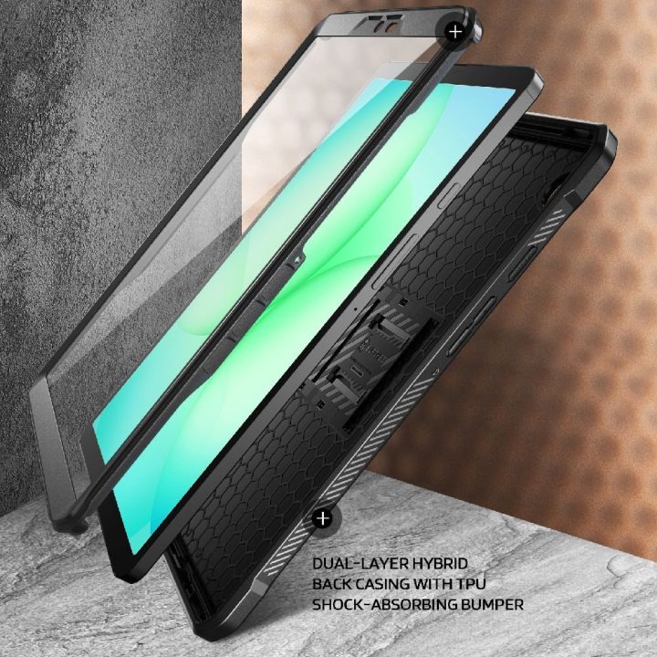 Dėklas planšetei Samsung Galaxy Tab A11 atsparus smūgiams juodas Supcase