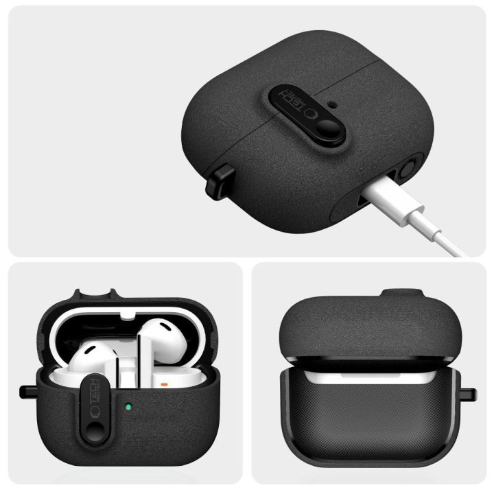 Dėklas ausinėms Samsung Galaxy Buds 3 / 3 FE / 3 Pro juodas
