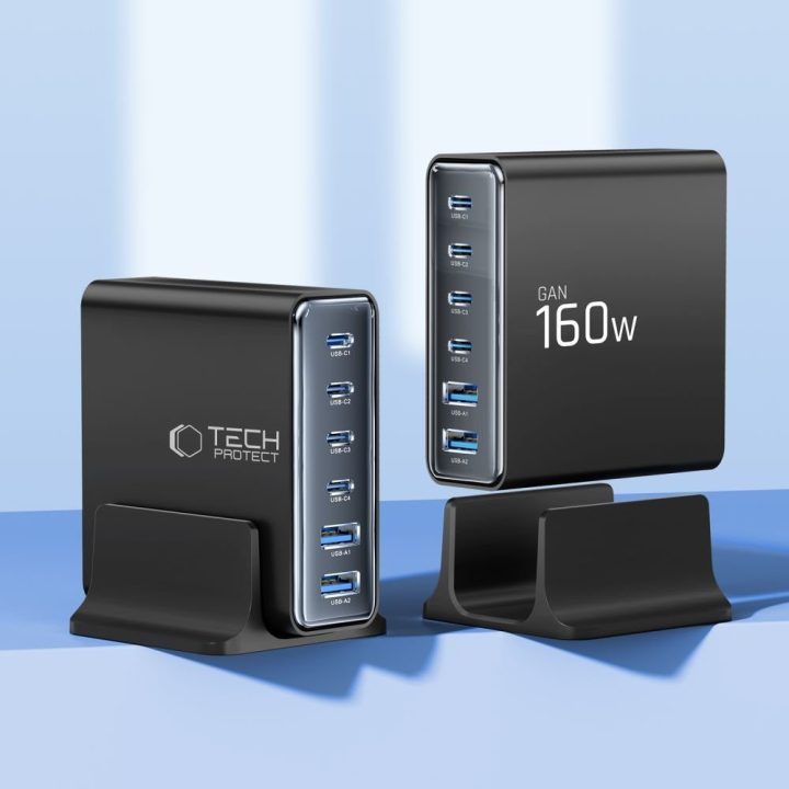 Telefono įkroviklis 160 W su 6 USB jungtimis