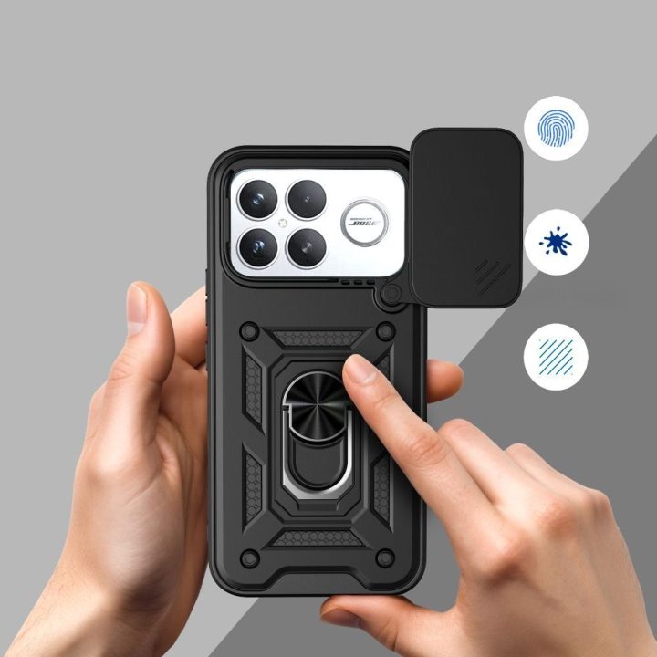 Dėklas telefonui Xiaomi Poco F8 Ultra su kameros apsauga juodas