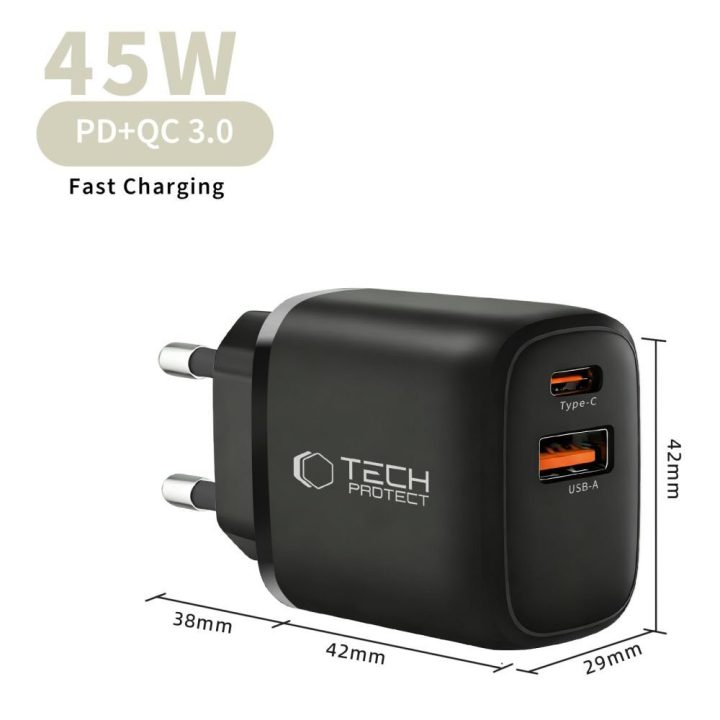 Telefono įkroviklis 45 W su USB-C laidu